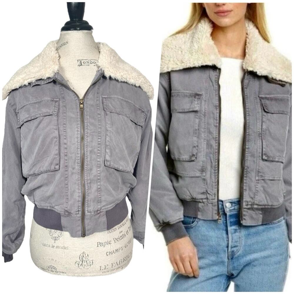 Young Fabulous & Broke | Women | Earhart Shearling Cropped Bomber Jacket | Small